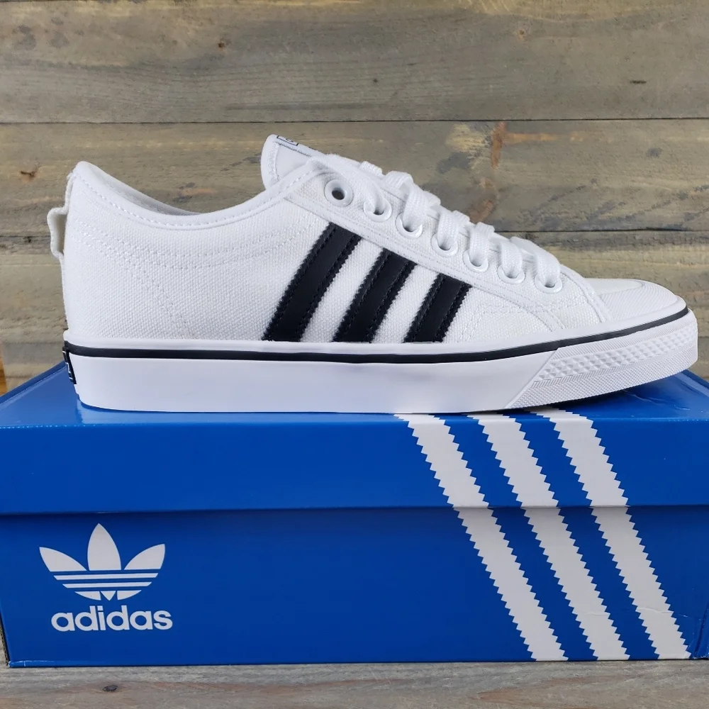adidas Nizza Originals Men's Canvas Sneakers White/Black